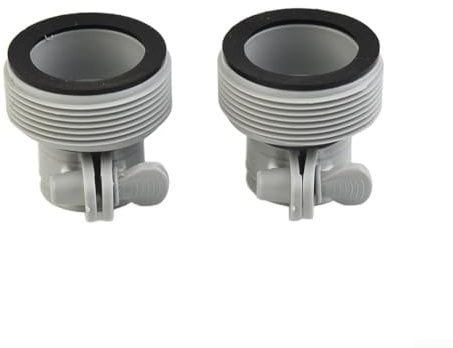 Zilimontt Schlauchadapter Typ B für Intex Pool, 3,8 cm auf 3,2 cm Poolschlauchverbinder mit Gewinde, effektiver Pool-Ablaufpumpen-Adapter für Pumpen/Salzwassersystem, 2 Stück