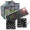 Lotvic Ventilador solar, panel solar de 16 W, ventilador de panel solar, kit de ventilador de panel solar, ventilador de escape doble, ventilador solar, para gallineros pequeños, invernaderos, casas