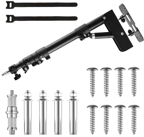 Ring Light Wall Mount, 45.7 Rotatable Triangle Boom Arm | Heavy-Duty Studio Photography Ring Light Mount for Salon, Barbershop, Live Streaming, Tattoo, Strobe - 12lb Capacity