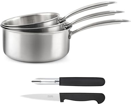 CUISINOX - Set cuisson et coutellerie - Gourmet - Compatible tous feux dont induction - Acier Inoxydable - Poignée fixe - Sans PFAS, PTFE, PFOA - Made in France