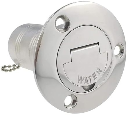 TopHomer Boat Deck Filler, Stainless Steel Filling Port Keyless Marine Tank Filler Cap for Yachts Boats Caravans Campers
