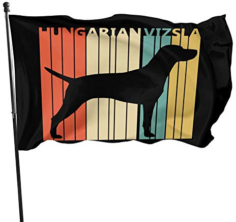 Garten Flaggen Ungarischer Vizsla-Hund Aus Den 1970Er Jahren Fahne Dekoration Balkonflagge Uv-Beständig Personality Flag Für Outdoor Extérieur Party 90X152CM
