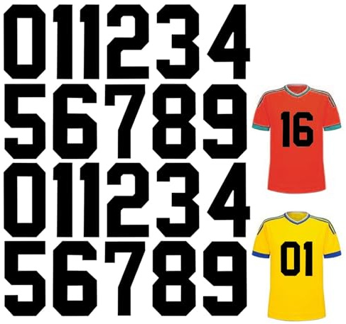 8 Zoll Zahlen zum Aufbügeln 22 Stück Bügelzahlen für Textilien Groß 0 bis 9 Schwarz Wärmeübertragung Bügel Nummern für Trikot