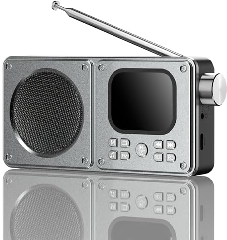 Cuifati Tragbarer Bluetooth-Lautsprecher mit Radio, MP3-Player mit Bluetooth 5.4, UKW-Radio, Diktiergerät, TF-Kartenwiedergabe, 2,01-Zoll-Display, 1000-mAh-, Integriertem Lautsprecher, für (32G)
