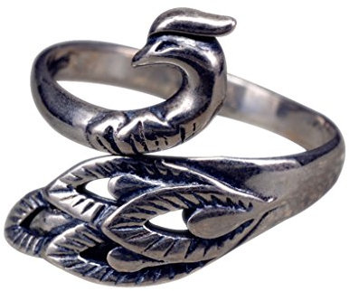 NicoWerk Damen Silberring Pfau aus 925 Sterling Silber Verstellbar Offen SRI150
