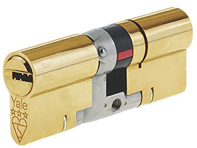 Yale B-YS3-4550B Cilindro Doble Euro de 3 Estrellas, Alta Seguridad, (95 mm), Acabado en latón, 45:50 (95mm)