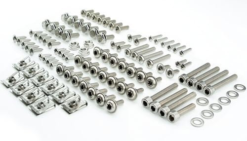 Peugeot Speedfight 2 Schrauben Verkleidung Edelstahl rostfrei Schraubenset Satz 10 Clipse und Variomatikschrauben - 102 Bauteile