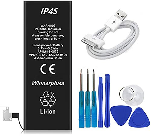 Winnerplusa Akku für iPhone 4s mit USB-Kabel