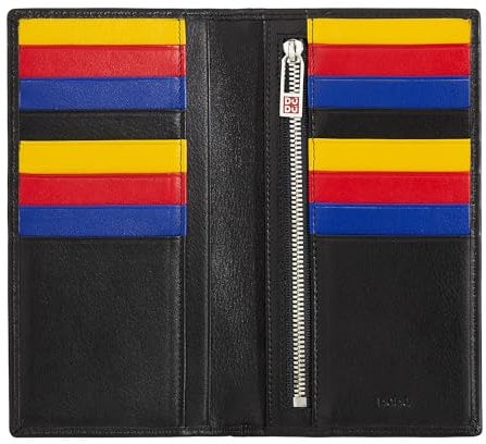 DUDU Portafoglio Donna Anti RFID in Pelle Colorato Grande con 16 Tasche Porta Carte di credito Tessere Nero