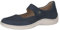 CAPRICE Comfort Damen Ballerinas aus Leder mit Riemchen, Blau (Ocean Nubuc), 38 EU