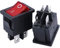 mxuteuk 5 pezzi interruttore a bilanciere marino incorporato con luce rossa interruttore a levetta alimentatore interruttore DPST a 4 pin AC 250V 6A 125V 10A, MXU1-4-201NR