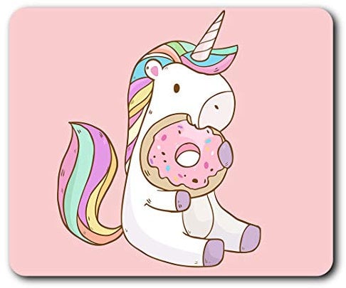 Destination Vinyl Ltd Cute Pink Unicorn Donut Horse Girls Mouse Mat Pad Computer PC Laptop Gaming Office Home Desk Accessory Gadget 8840