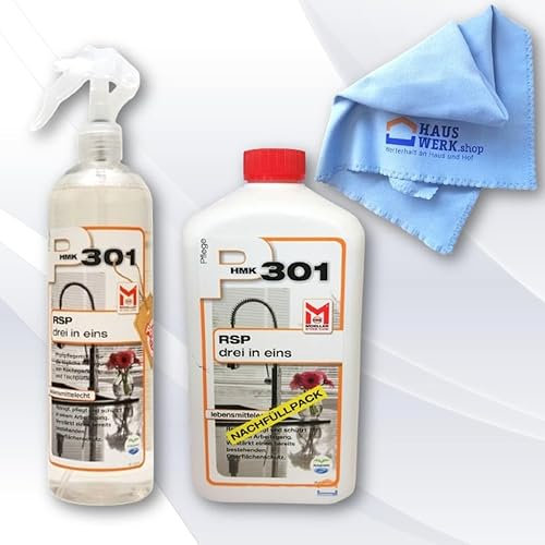 Hauswerk.shop HMK P301 RSP - drei in eins / 500 ml + 1 Liter + Microfasertuch von Hauswerk.shop