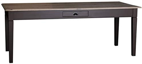 Casa Padrino Landhausstil Küchentisch Schwarz/Naturfarben - Verschiedene Größen - Landhausstil Esstisch mit Schublade, Grösse:160 x 90 x H. 78 cm