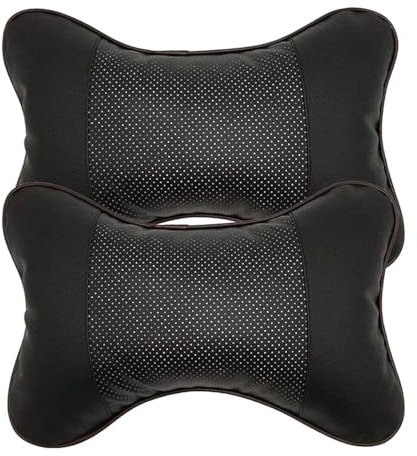 BETOY 2 Stück PU Leder Nackenkissen, Nackenkissen für den Autositz, Autositz Kopfstütze Kissen 26 * 19cm Auto Nackenkissen, Auto Kopfkissen Nackenkissen für Kopf Hals