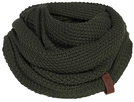 KNIT FACTORY - Coco Loop Schal - Gestrickter Schlauchschal - Für Damen und Herren - Herbst & Winter Essentials - Zeitloses Mode-Accessoire - Strickschal mit Wolle - Hochwertige Qualität - Khaki