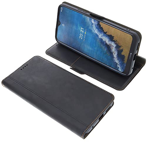 foto-kontor Tasche kompatibel mit Nokia G50 Book Style schwarz Schutz Hülle Buch