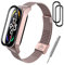 ASDONAL Bracelet Acier Compatible avec Xiaomi Mi Band 7 et NFC, Bracelet Métal de Remplacement avec 2 Protections d'Écran (Rose)