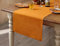 DAPU Tischläufer Leinen, 40x180cm Abwaschbare Tisch Läufer aus 100% Französisches Naturleinen, Moderne Einfarbige Tischdecke Leinenoptik für Essentisch Hochzeit Party, Orange
