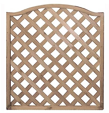 La zappa Panneau grillé Patio vague en bois tropical naturel pour clôtures jardin et terrasse (90 x 90 cm)