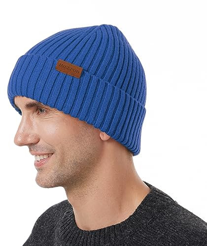 ineepor Wintermütze Herren Damen Merino Mütze Winter Wollmütze Strickmütze Kurz Beanie Hat Mit Fleece Futter Thermo Gefütterte Unisex Weich Warme