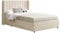 Juskys Polsterbett Savona 120x200 cm, Bett mit Stauraum, Lattenrost, Samt-Bezug, Bettgestell aus Holz, bis 250 kg, großes Kopfteil, Beige
