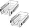 SUBTLETY Teleskopschublade Küchenschrank Organizer aus Metall Küchenschublade Korbauszug mit Führungsschienen Ausziehbare Schrankauszug Schubladeneinsätze für 30cm Breite Küchenschrank (2 Stück)