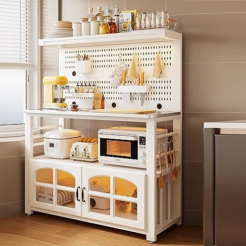 DYUNCZ Alacena de Cocina - Mueble Microondas, Mueble Cafetera, Plano Posterior Creativo para Bricolaje, Diseño de Puerta de Gabinete Inferior, Mueble Auxiliar de Cocina (Size : L-80CM/31.5IN)