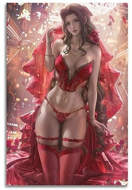 VZRSQZK Game Final Fantasy Aerith Poster, dekoratives Gemälde, Leinwand-Wandposter und Kunstdruck, modernes Familienschlafzimmer-Dekor-Poster, 40 x 60 cm