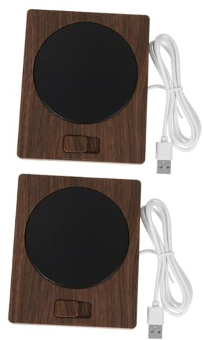 IMIKEYA 2 Pièces sous-Verre thermostatique Bureau électrique Coussin Chauffe-Tasses sous-Verre Chauffant pour Tasses Chauffe-Tasses de Bureau USB Coaster Chauffe-Eau Tasse pupitre