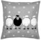 heimtexland Deko Kissen Schwarzes Schaf Ostern Dekokissen Bezug mit Applikation Leinen-Optik Bestickt Osterdeko Landhaus Blumen Natur Typ885 Kissenhülle 40x40 cm grau