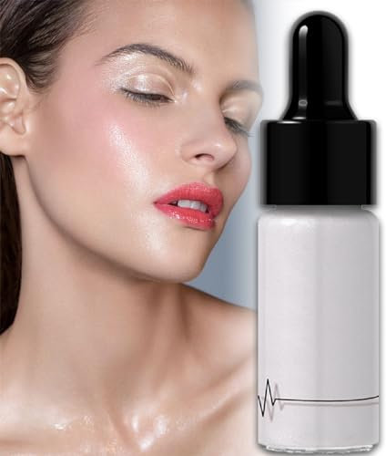 Liquid Highlighter Drops Makeup, Smooth Liquid Bronzer Highlighter Drops Makeup Shimmer For Face&Body, Moisturizing Light Shimmer Long-lasting Shine Non-sticky Liquid Contour (12# SHINE GOLD)