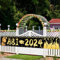 LAMEK 2024 Abi Banner Schwarz Gold Abitur Partysbanner 300x50cm Extra Lange Abschlussbanner Graduation Banner für Abschlussfeier Abiball Abiturprüfung Bestanden Party Drinnen Draußen