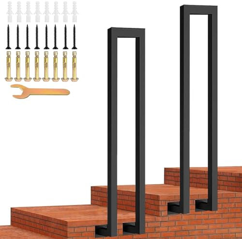 SCGSJZH Geländer für Treppen, U/M-förmige Anti-Rutsch-Handläufe Seitenmontage Treppengeländer, 45-110 cm vertikale Stützstange für Garten, Balkon, Korridor, Dachboden, Innen, Außen (100cm, U-Form)