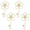 MOROBOR Ganci decorativi da parete a forma di fiore, 4 pezzi, ganci singoli a forma di fiore dorato, per appendere sciarpe, asciugamani, chiavi, borse, cappelli