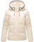MARIKOO Damen Teddyfleece-Jacke warme Gesteppte Plüschjacke in angesagtem Materialmix mit Kapuze Kaguraa 16 Off White Gr. XXL