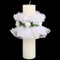 BOFUNX Tropfschutz Taufkerzen Tropfschutz Kerzenkranz Tropfenfänger für Kerzen mit Taufe Blumen Deko Kerzenrock Kerzentuch für Taufkerze Kommunionkerze Hochzeitkerze