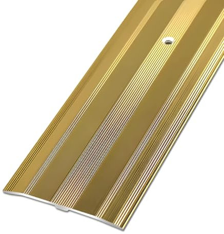 YTYTU 6 cm Breite Türschwellen Leiste Aus Aluminium, Übergangsstreifen, Türübergangsleisten, Ausgleichsprofil Von Holz Zu Fliesen, Zum Verbinden Von Bodenlücken, Schwellenübergang(Gold)