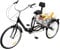 CHERIKIU 24 Zoll 7-Gang Dreirad für Erwachsene, 3-Rad-Cruiser-Fahrrad Lastenfahrrad Einkaufen Faltbares Dreirad mit Rückenlehnen&Einkaufskorb, Verstellbarer Sitz für Erwachsene SeniorenOutdoor-Sport