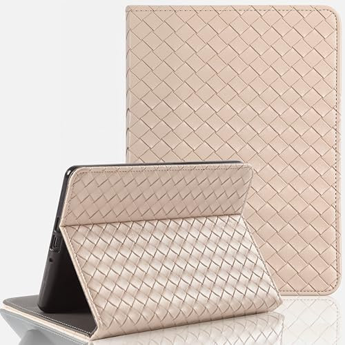PIBIBROTY Case for All New 6 Inch E-Reader 2024 & 2022 (11th Gen) - Premium Beige Plaid PU Leather Cover with Auto Sleep/Wake, Slim Protective Shell (Paperwhite (7th/6th/5th) 6)