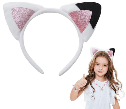 VPOUERY Serre-Tête Oreille de Chat Cosplay,Serre Tete Enfant,Serre Tete Chat,Bandeau de Coiffure Oreilles de Chat,pour Carnaval Halloween Cadeau Fête,Enfants Unisexes