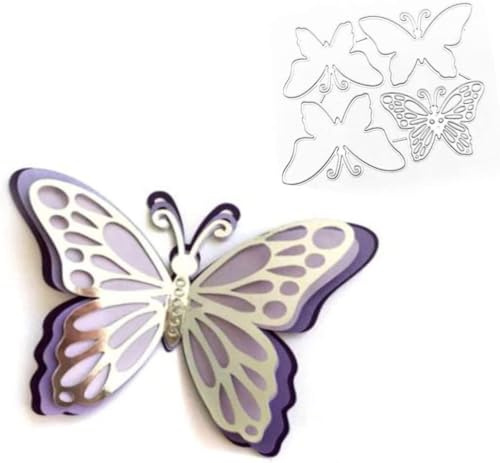 4 Schmetterlings-Stanzformen für Kartenherstellung, Streifenrahmen-Stanzformen für Kartenherstellung, 3D-geschichtete Hochzeitseinladung, Stanzschablonen, Stanzschablonen, DIY, Scrapbooking