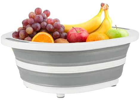 Folding Chopping Board, Vegetable Board, Practical 9L Sink Container with Drainage Hole and Lid for Fruits, Rice, Sink, Garden, Camping