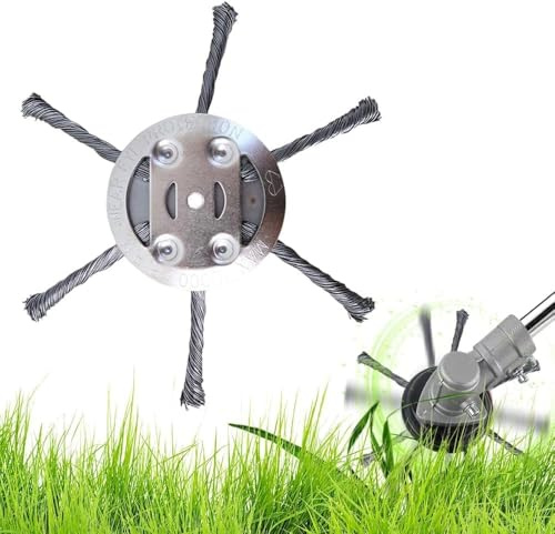 Steel Wire Grass Trimmer Head, 6 Inch Universal Steel Wire Indestructible Trimmer Head, 3/6 Cutter Heads String Trimmerr Replacement Heads, Weed Eater, Metal Weed Eater Blade (6 Blade)