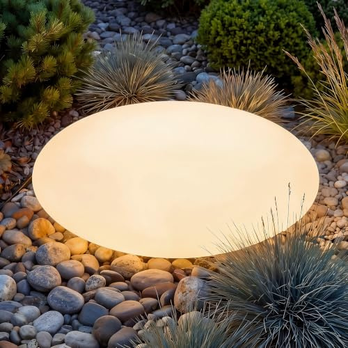 tectake® LED Kugelleuchte, Ø 35 x 21,5 cm, outdoor Lampe, Deko Garten, Beleuchtung Garten oder Nachttischlampe, LED Tischlampe, Deko Wohnzimmer, Balkon Deko, Wegeleuchten außen, Außenleuchte- Size M