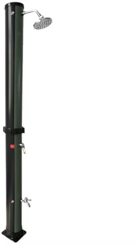 EGO INTERIORS Solar-Dusche für Garten und Pool, 38 Liter, Outdoor, Fußdusche, Regenduschkopf 15 cm, Schwarz und Grün, Valencia