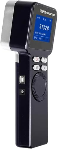 YXZQLOZ Estroboscopio Digital LED, estroboscopio de Mano con Pantalla LCD, 1-999999 RPM, analizador de Velocidad del Motor sin Contacto, Recargable