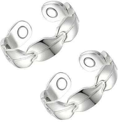 MagEnergy 2PCS Kupferringe für Frauen, 99,99% reines Kupfer magnetischer Daumenring mit Magnet und Schmuck Geschenkbox