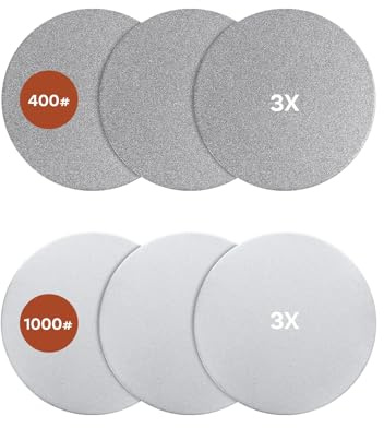 6 Ersatz-Schleifscheiben für MMOBIEL Rollenden Messerschärfer – Extra Magnetisches Schleif- & Polierscheiben-Set – Diamant und Keramik #400 & #1000 für Scharfe Küchenmesser