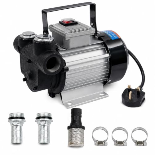 Diesel Transfer Pump 550W 60L/min, 240V, Cast Iron Fuel Pump for Vehicles, Agricultural & Construction Machinery, Storage Tanks